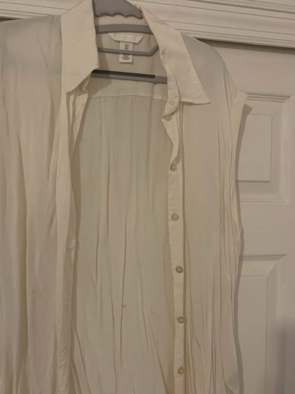 H&M Cream Long Button-Up Shirt